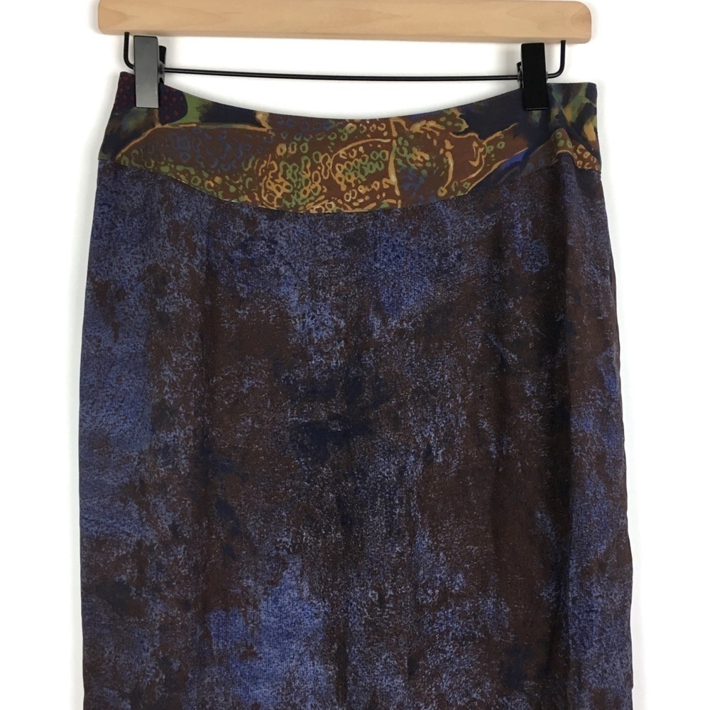 VINTAGE Skirt Dorothy Schoelen Platinum Maxi Midi Wrap Retro Tropical Size 10 - Picture 8 of 13